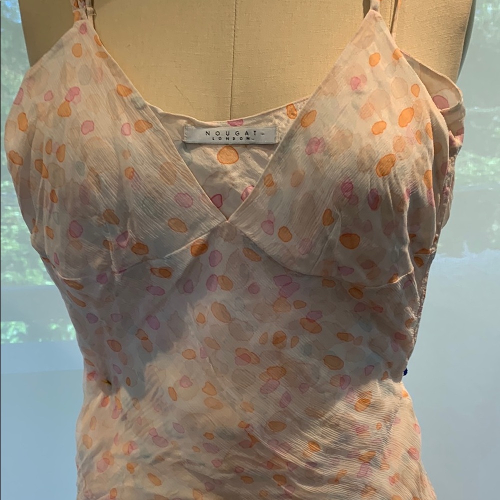 Nougat London 100% Silk Watercolour Dots Patterned Dress - Picture 11 of 16